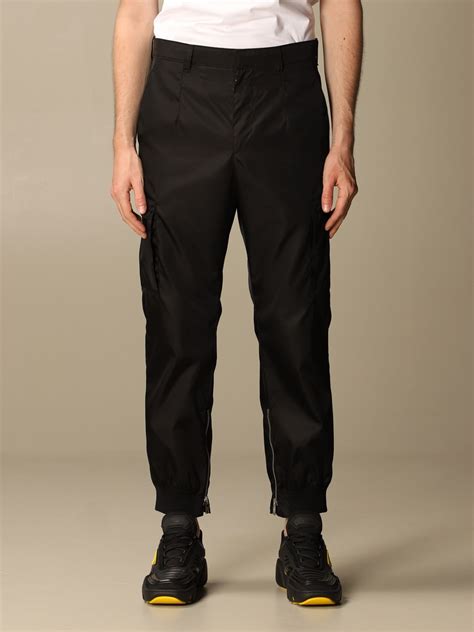 black prada sweatpants|Prada cargo trousers.